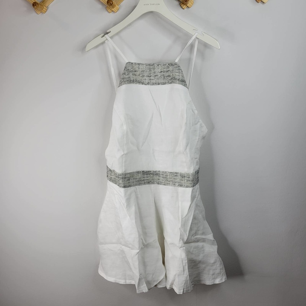 Revolve Line & Dot White tweed Romper jumpsuit M